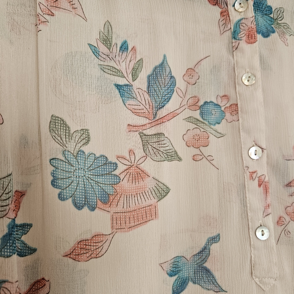 Quicksilver Floral Sheer Blouse - Picture 6 of 7